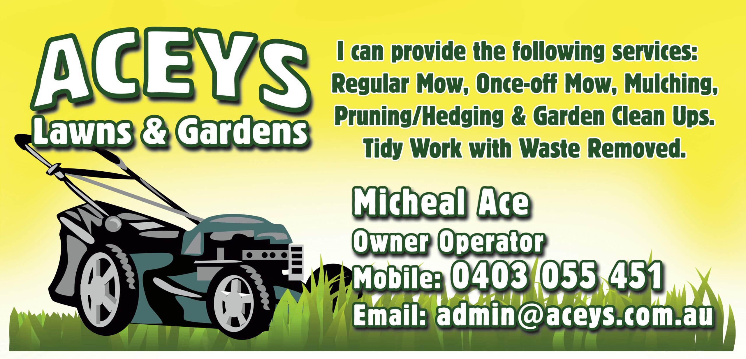 Aceys Lawns & Gardens Banner